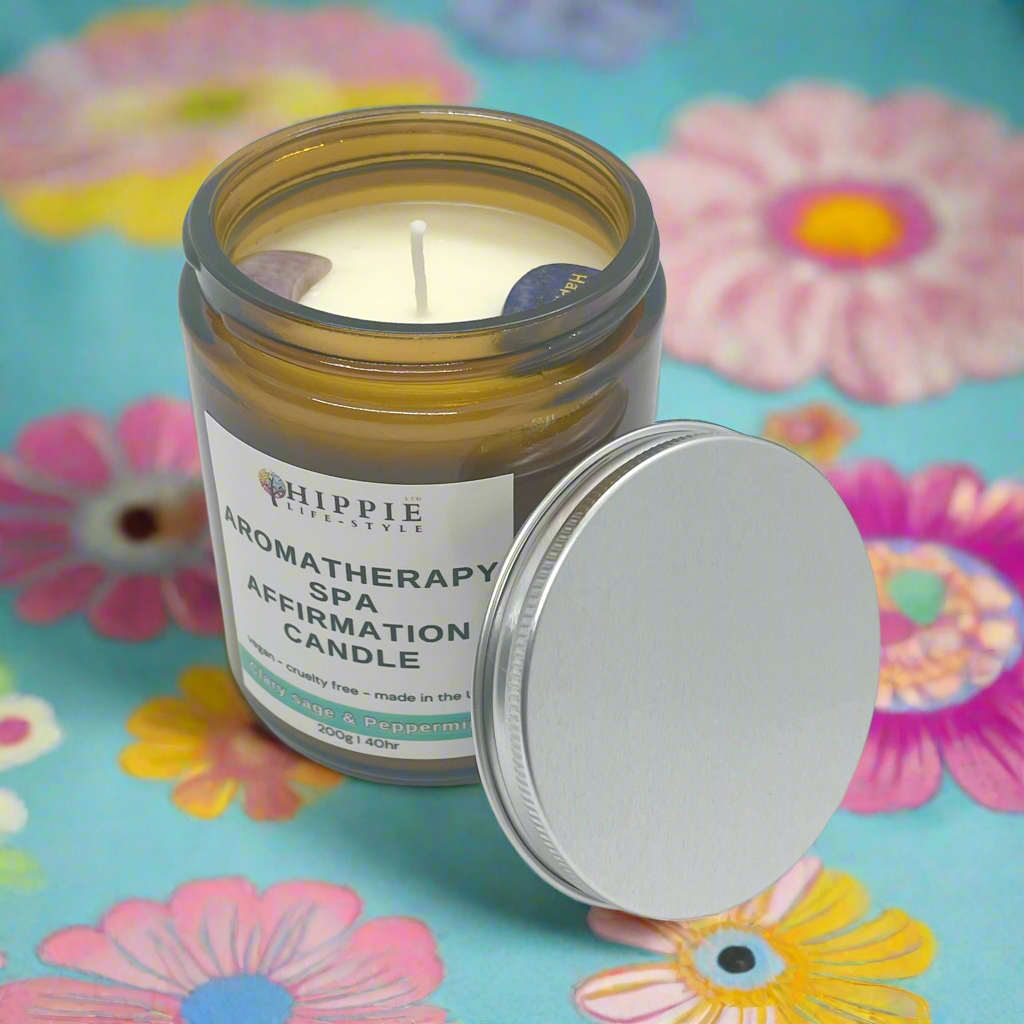 Aromatherapy Spa Intention Candle - Clary Sage and Peppermint