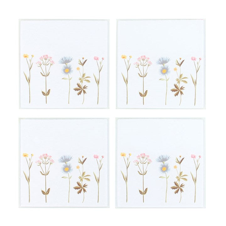 Wildflower Glass Coaster Set