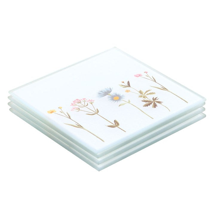 Wildflower Glass Coaster Set