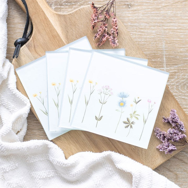 Wildflower Glass Coaster Set
