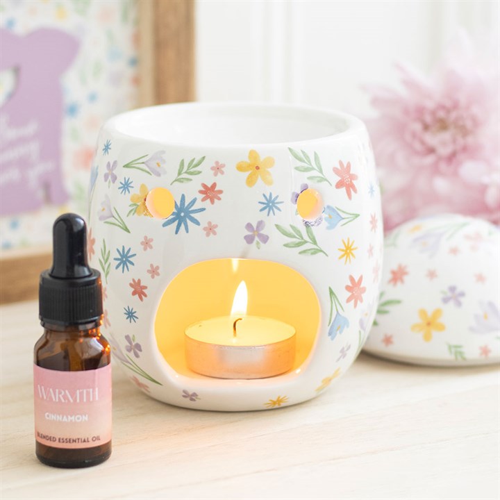 Spring Floral Print Egg Oil Burner and Wax Warmer – Easter Chocolate Alternative