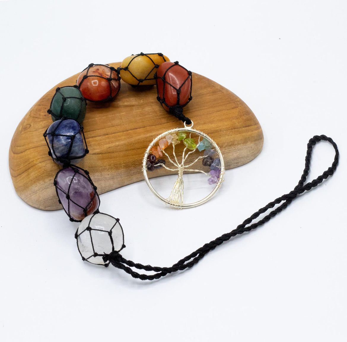 Chakra Crystal Gemstone Tree of Life Hanging Pendant