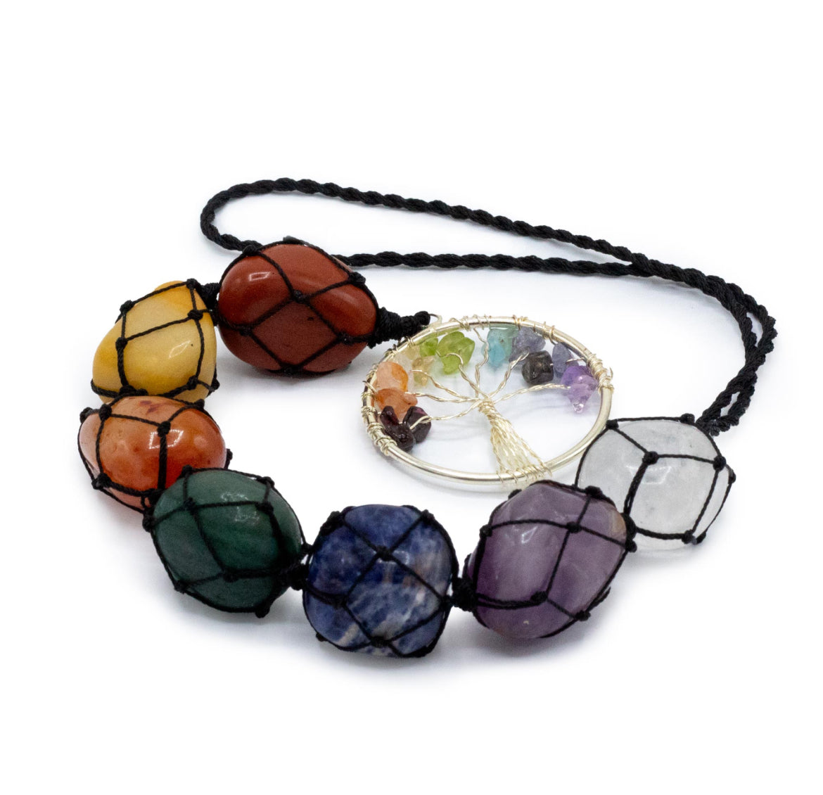 Chakra Crystal Gemstone Tree of Life Hanging Pendant