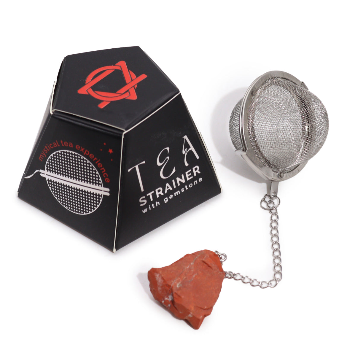 Hippie life UK, the crystal, spiritual and natural holistic health gift shop presents Raw Healing Crystal Gemstone Tea Strainer - Red Jasper, , HIPPIE Life UK, , , , , .