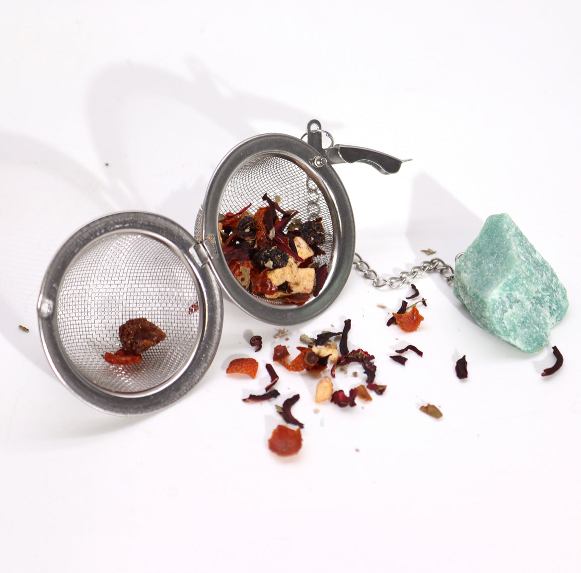 Hippie life UK, the crystal, spiritual and natural holistic health gift shop presents Raw Healing Crystal Gemstone Tea Strainer - Rainbow Moonstone, , HIPPIE Life UK, , , , , .
