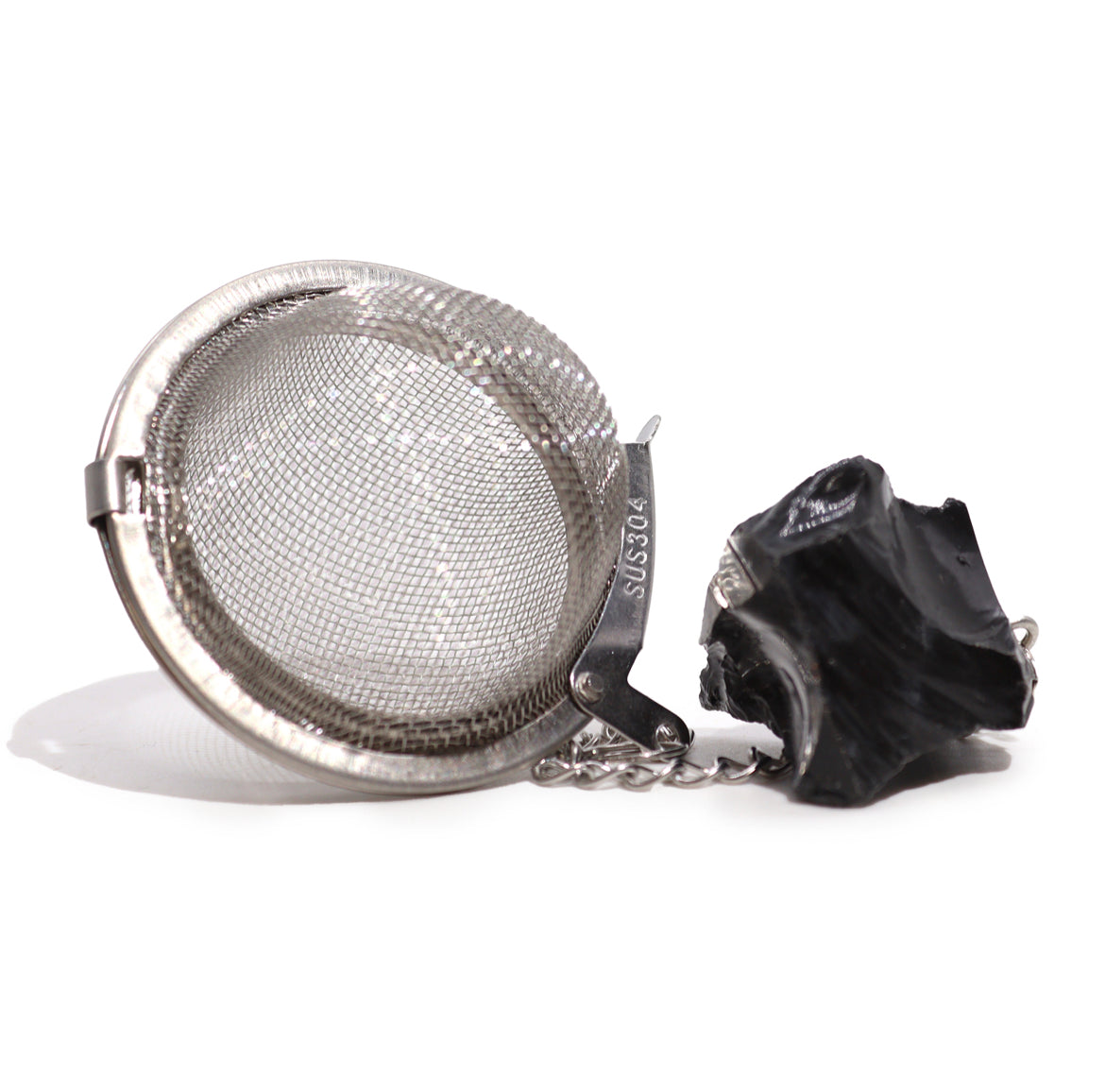 Hippie life UK, the crystal, spiritual and natural holistic health gift shop presents Raw Healing Crystal Gemstone Tea Strainer - Black Obsidian, , HIPPIE Life UK, , , , , .