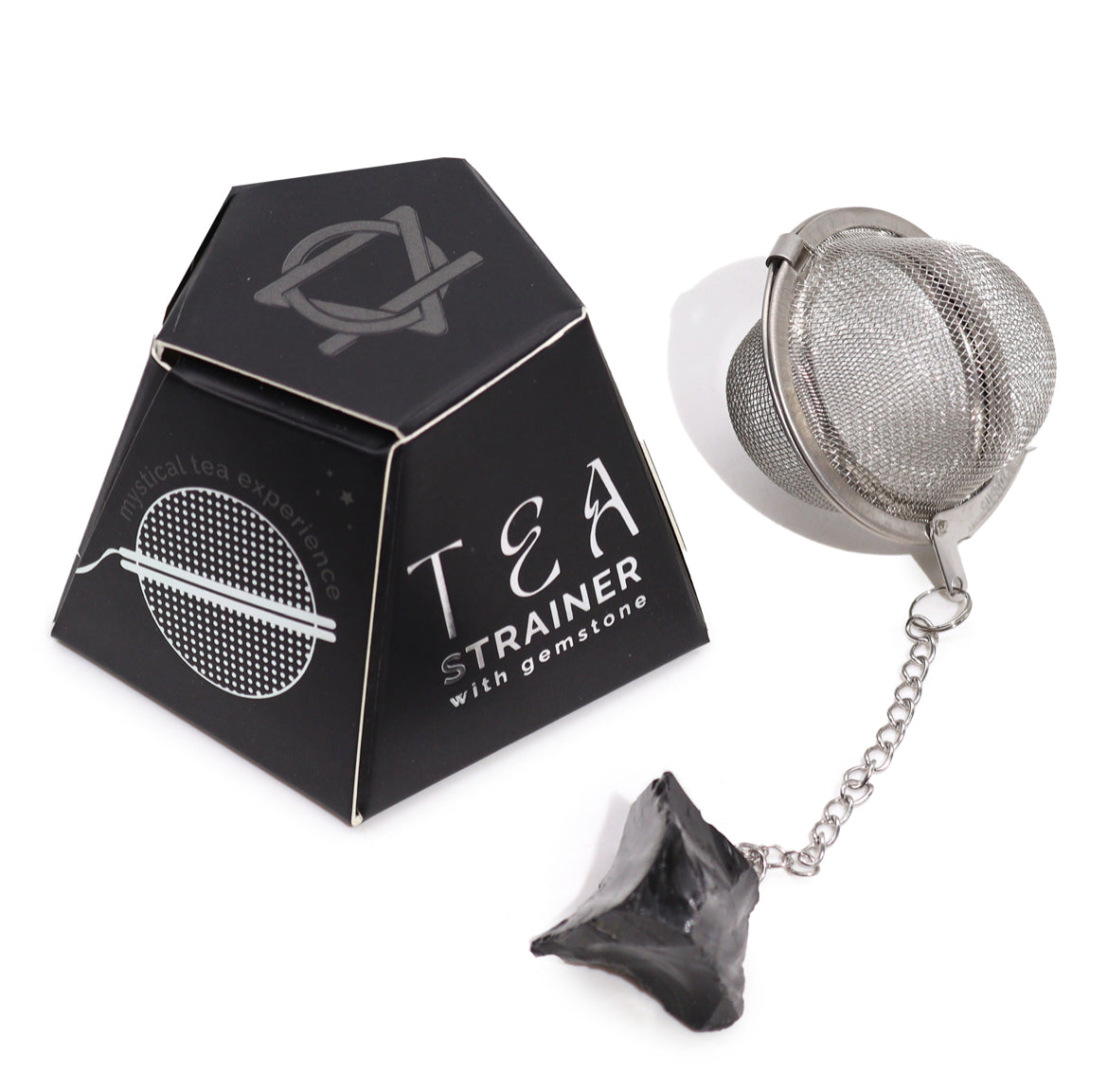 Hippie life UK, the crystal, spiritual and natural holistic health gift shop presents Raw Healing Crystal Gemstone Tea Strainer - Black Obsidian, , HIPPIE Life UK, , , , , .