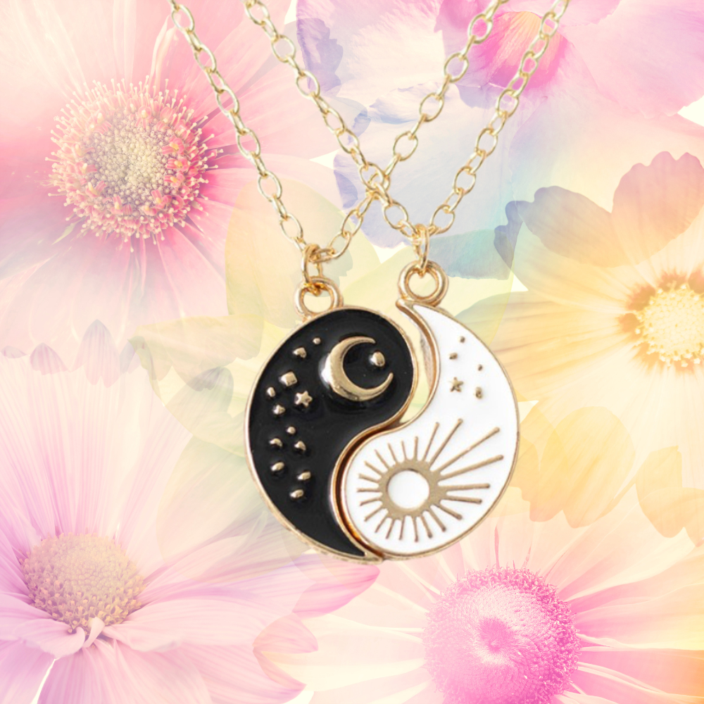 Pair of Yin Yang Best Friend Pendant Necklaces