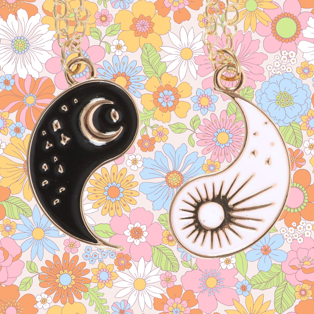 Pair of Yin Yang Best Friend Pendant Necklaces