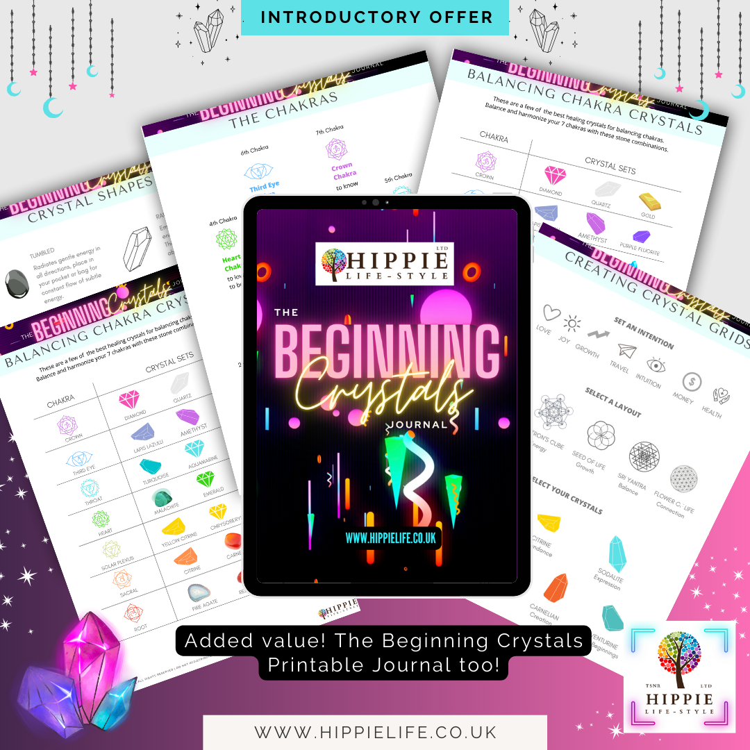 Hippie life UK, the crystal, spiritual and natural holistic health gift shop presents HIPPIE Crystal Healer Level 1 Interactive Online Course and Workbook Journal!, , HIPPIE Life UK, , , , , .