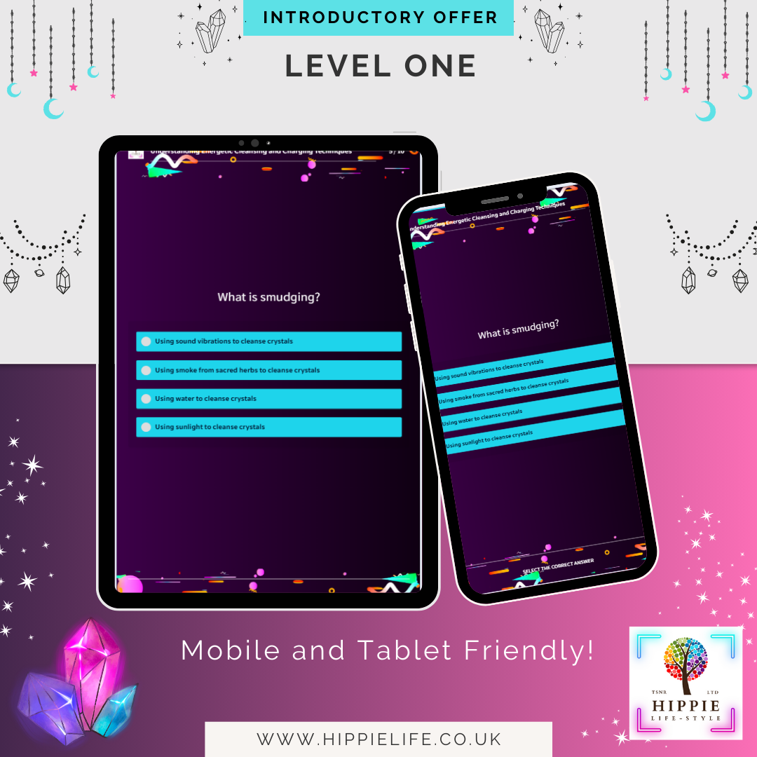 Hippie life UK, the crystal, spiritual and natural holistic health gift shop presents HIPPIE Crystal Healer Level 1 Interactive Online Course and Workbook Journal!, , HIPPIE Life UK, , , , , .