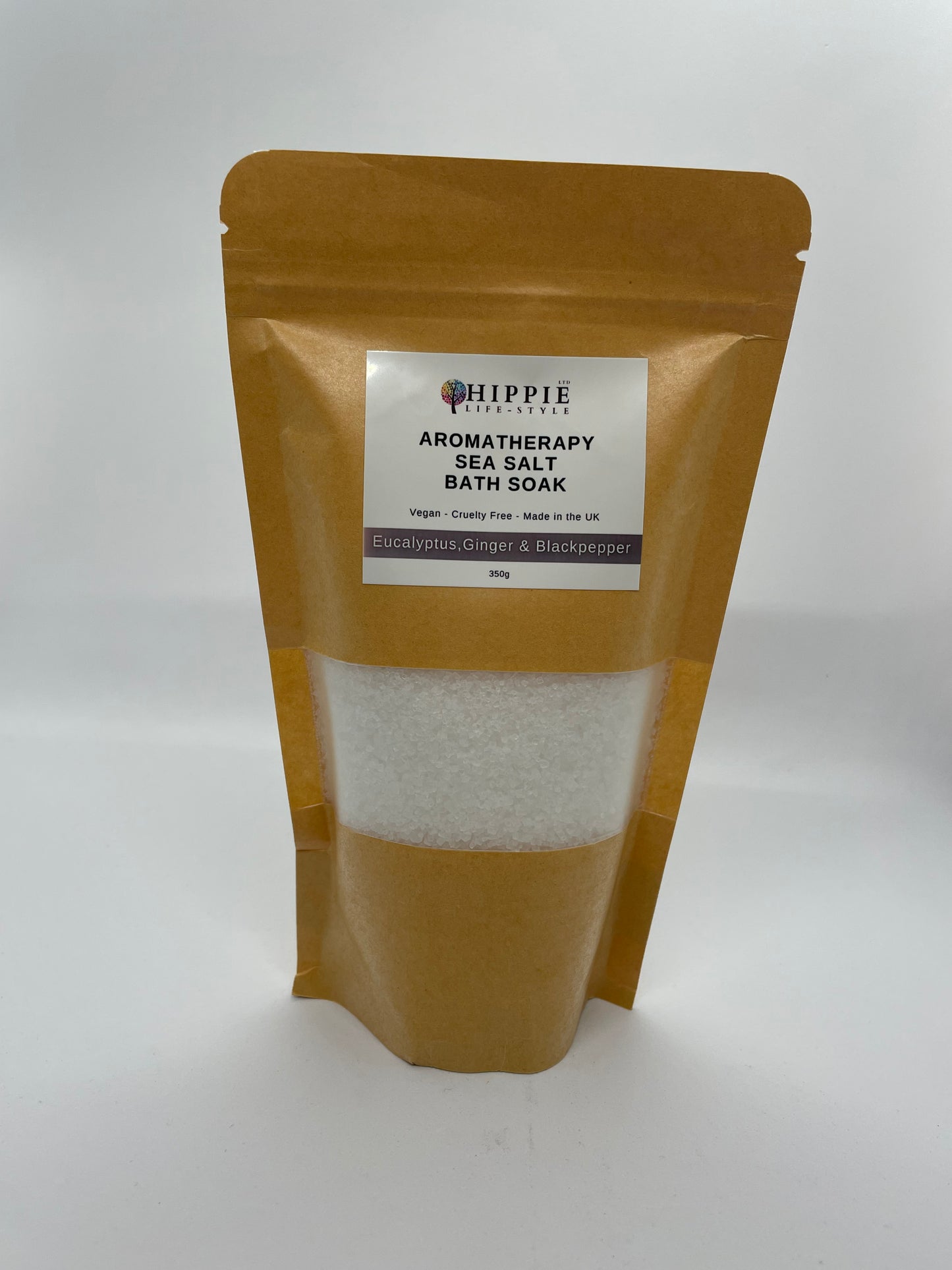 Aromatherapy Sea Salt Bath Soak - Eucalyptus, Ginger, & Blackpepper