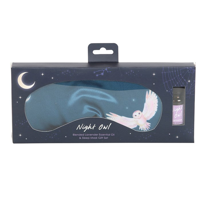 Night Owl Sleep Mask and Oil Gift Set - Embrace Restful Sleep with Symbolic Serenity