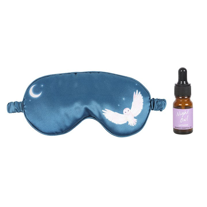 Night Owl Sleep Mask and Oil Gift Set - Embrace Restful Sleep with Symbolic Serenity