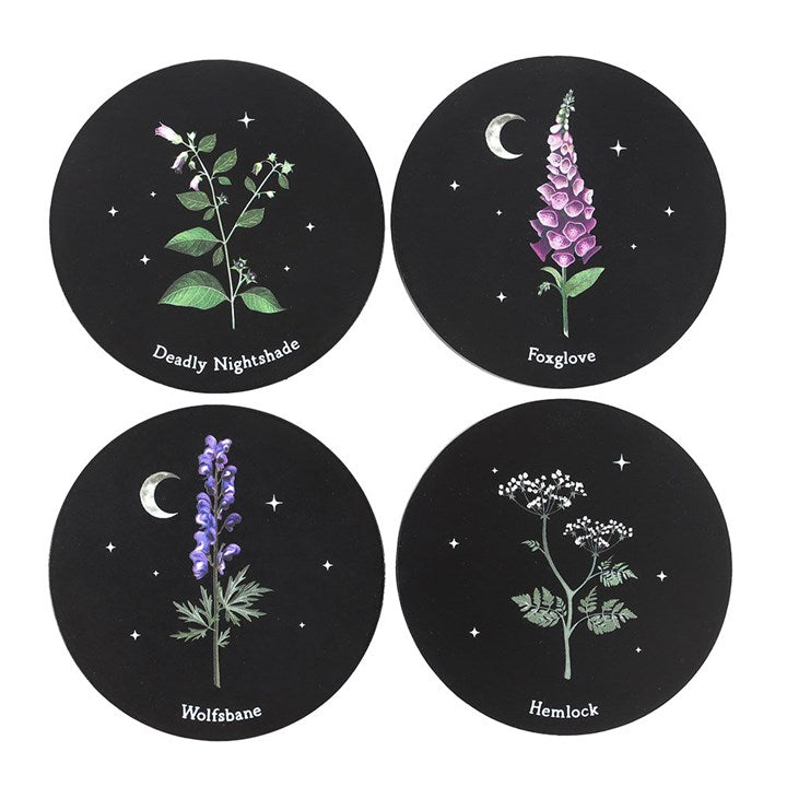 Poisonous Plants Coaster Set - Functional Art for Your Home