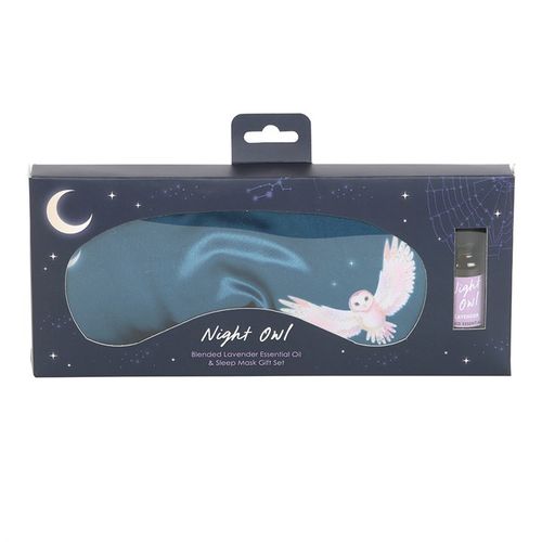 Night Owl Sleep Mask and Oil Gift Set - Embrace Restful Sleep with Symbolic Serenity