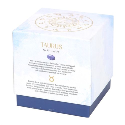 Taurus Amber & Vanilla Gemstone Zodiac Candle – Grounded Energy & Spiritual Awakening