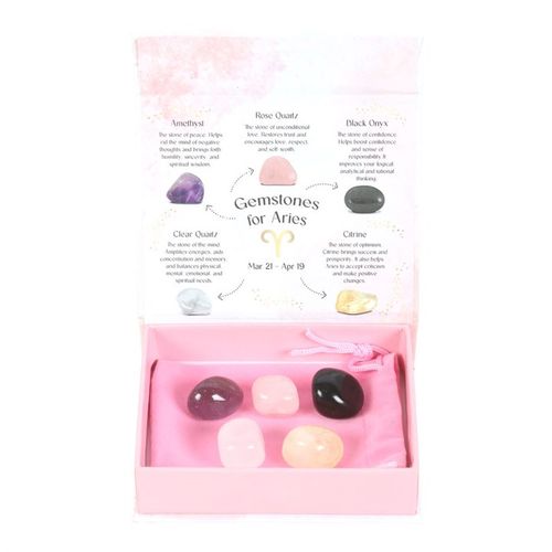 Aries Crystal Tumblestone Set – A Unique Collection for Strength and Balance