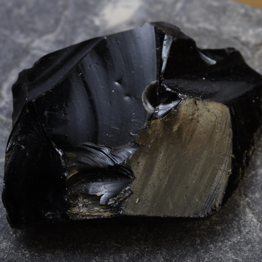 Black obsidian crystal for grounding and protection 