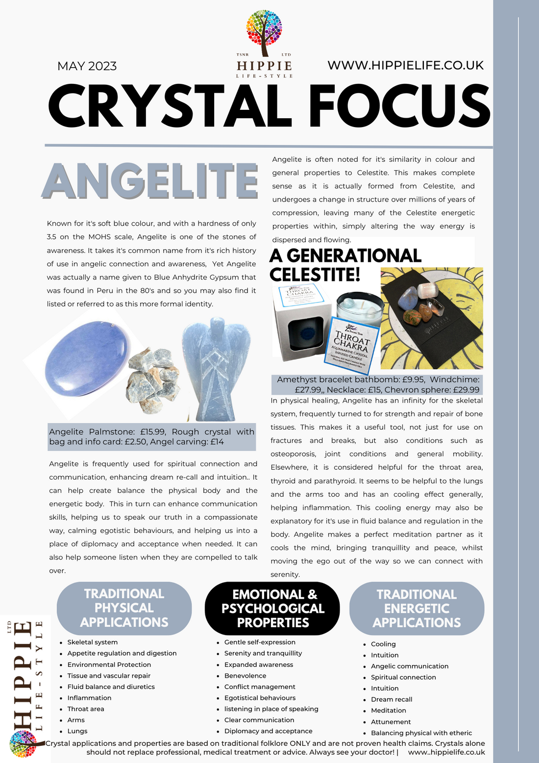 angelite blue crystals for healing with information on uses, properties and benefits. Healing crystals UK