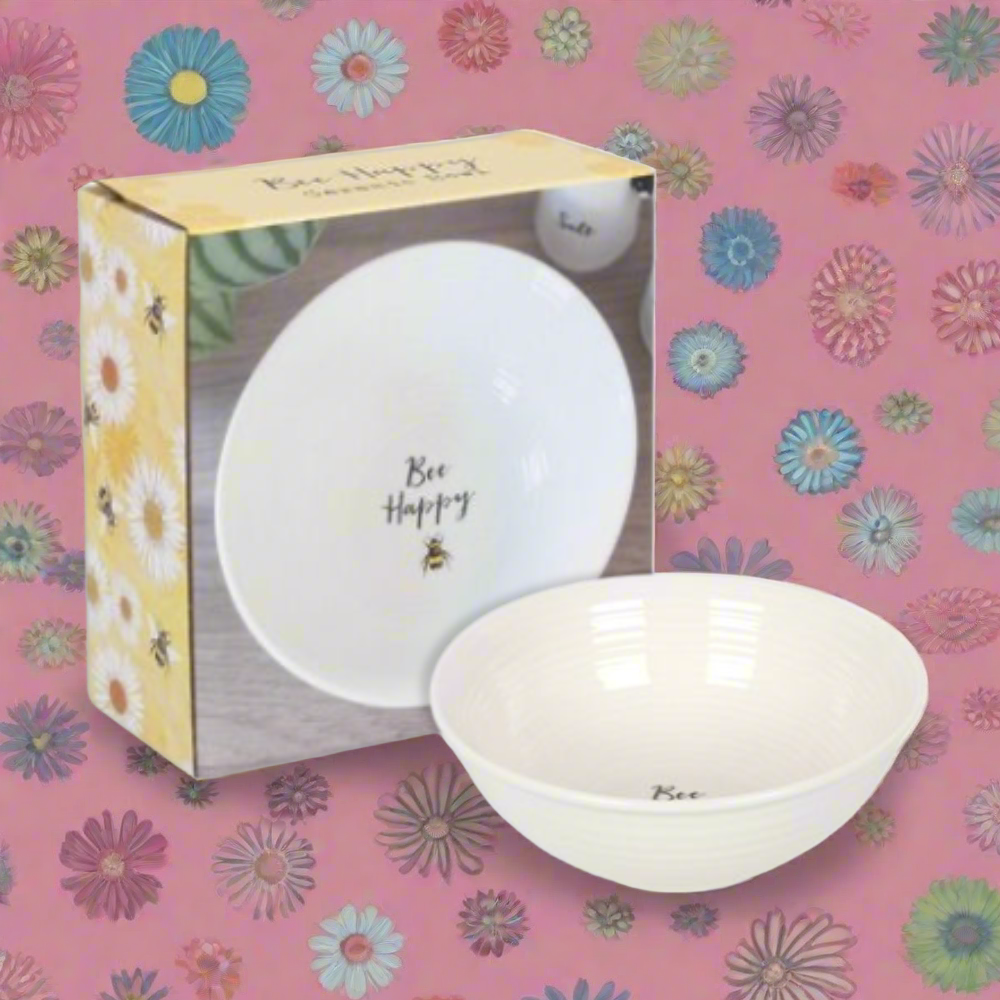 "Bee Happy" Ceramic Bowl: Start Your Day with Joy