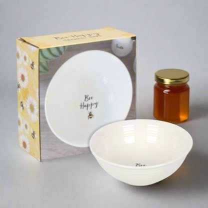 "Bee Happy" Ceramic Bowl: Start Your Day with Joy