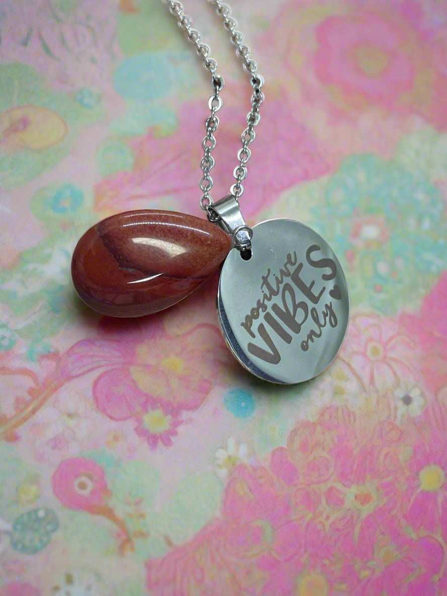 Mahogany Obsidian “Positive Vibes” Necklace