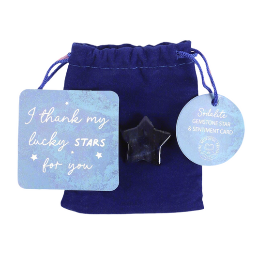 Lucky Sodalite Crystal Star in a Bag: A Token of Gratitude and Empowerment