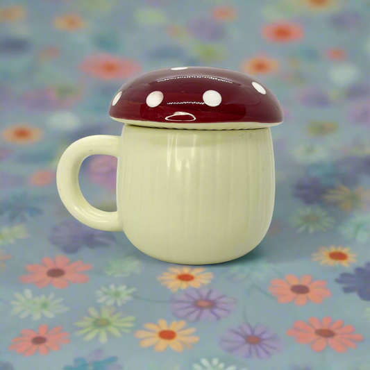 Mushroom Lidded Tea Mug