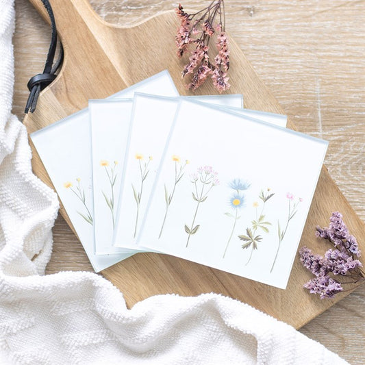 Wildflower Glass Coaster Set