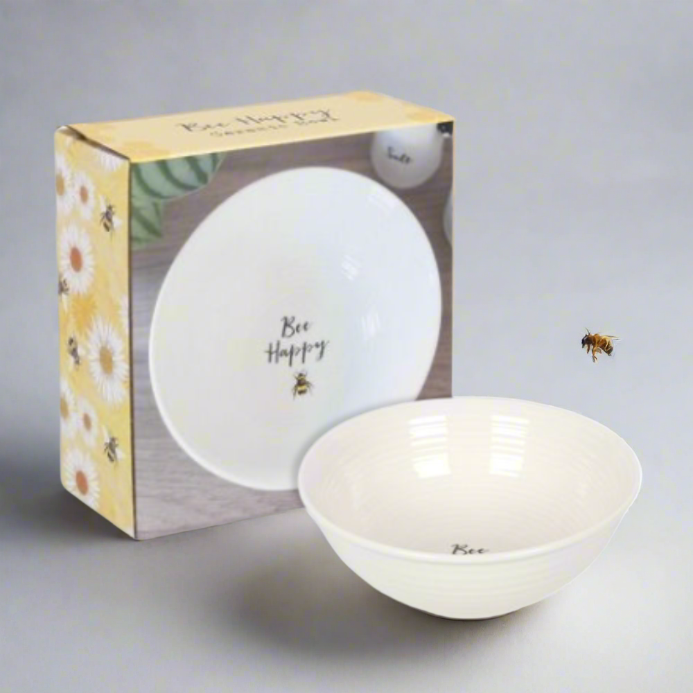 "Bee Happy" Ceramic Bowl: Start Your Day with Joy