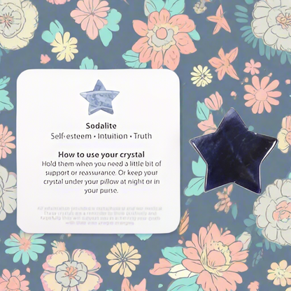 Lucky Sodalite Crystal Star in a Bag: A Token of Gratitude and Empowerment