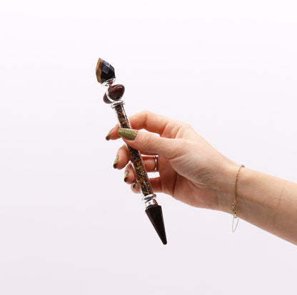 Shiva Lingam Wand - Tiger Eye - Confidence
