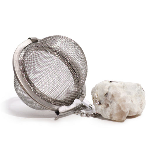 Hippie life UK, the crystal, spiritual and natural holistic health gift shop presents Raw Healing Crystal Gemstone Tea Strainer - Rainbow Moonstone, , HIPPIE Life UK, , , , , .