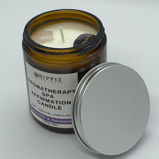 Aromatherapy Spa Intention Candle - Lavender and Geranium