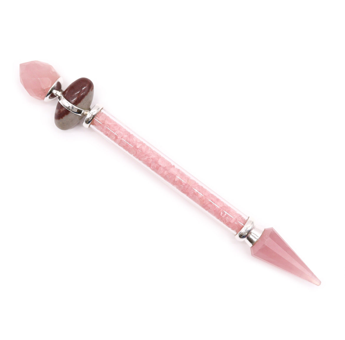 Rose Quartz Crystal and Shiva Lingam Gemstone Wand: Harness the Power of Love and Transformation