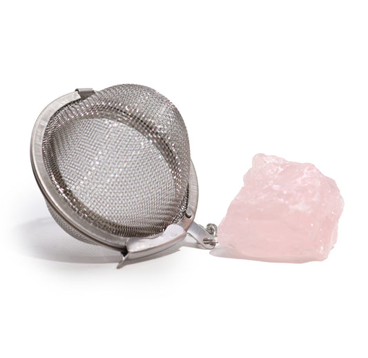 Hippie life UK, the crystal, spiritual and natural holistic health gift shop presents Raw Healing Crystal Gemstone Tea Strainer - Rose Quartz, , HIPPIE Life UK, , , , , .