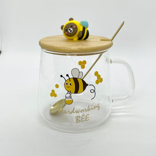 Hardworking Bee Lidded Mug