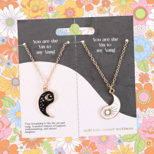 Pair of Yin Yang Best Friend Pendant Necklaces