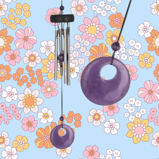 Amethyst Crystal Wind Chime - Woodstock