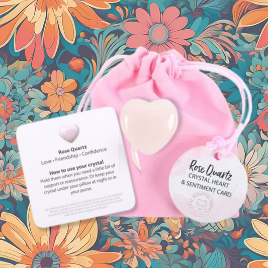 I Love You Rose Quartz Crystal Heart in a Bag: A Token of Love and Positivity