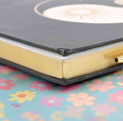 Celestial Yin Yang Journal with Obsidian Pen and Gold Accents