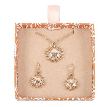 Sun Earring and Necklace Set