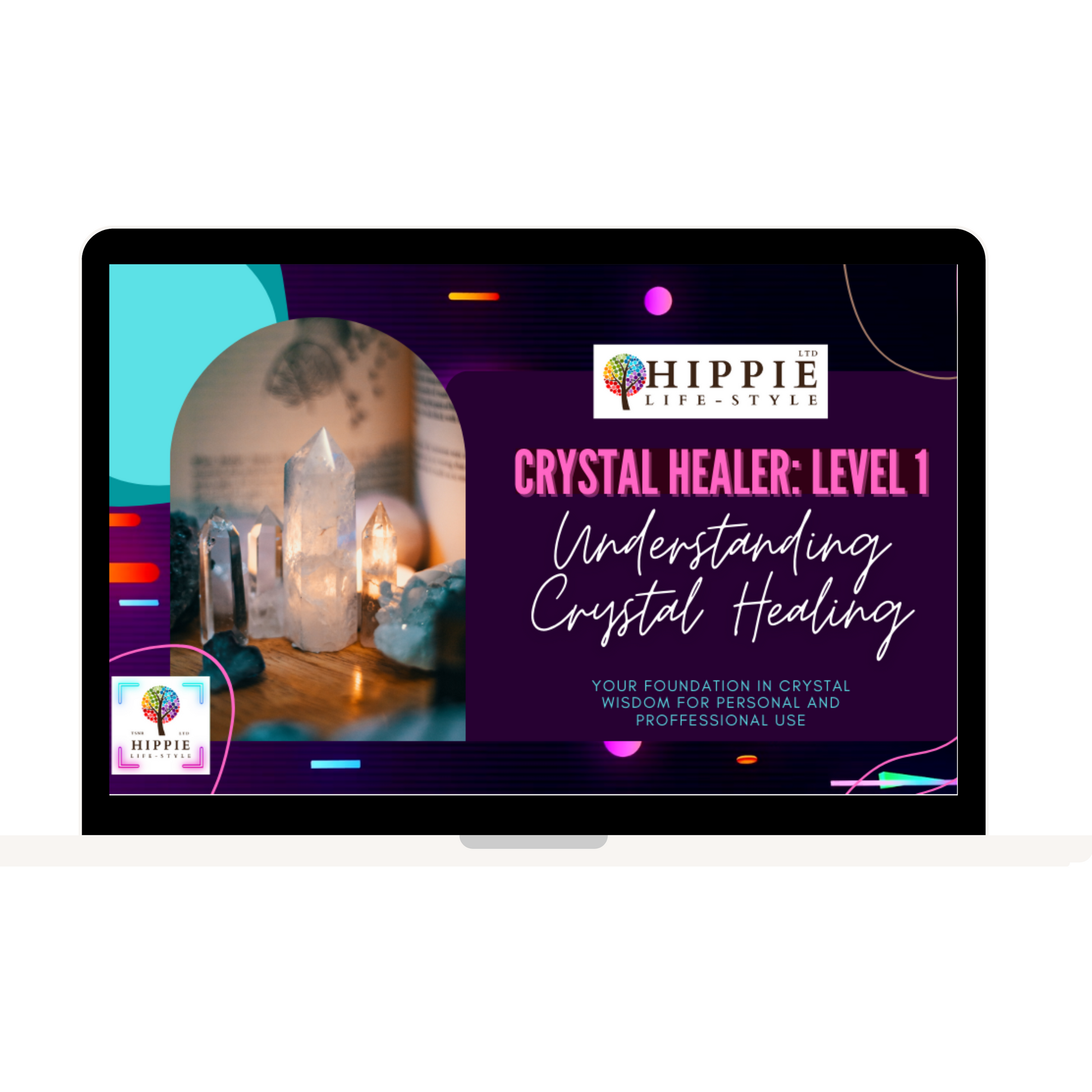 Hippie life UK, the crystal, spiritual and natural holistic health gift shop presents HIPPIE Crystal Healer Level 1 Interactive Online Course and Workbook Journal!, , HIPPIE Life UK, , , , , .
