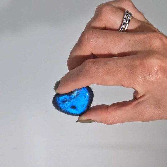 Labradorite heart blue flash healing crystal A