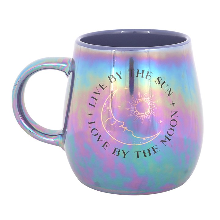 Live by the Sun Love by the Moon Iridescent Mug: Embrace Celestial Beauty