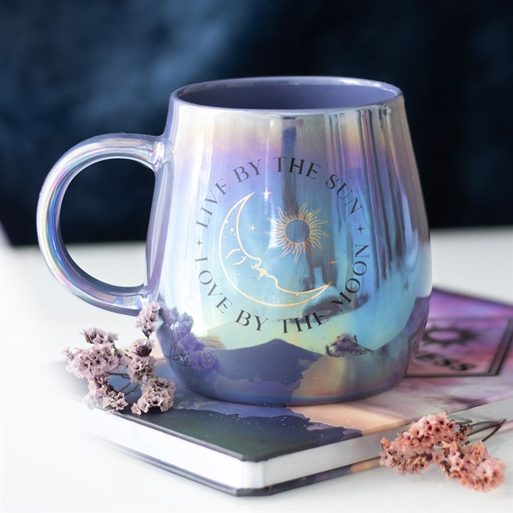 Live by the Sun Love by the Moon Iridescent Mug: Embrace Celestial Beauty