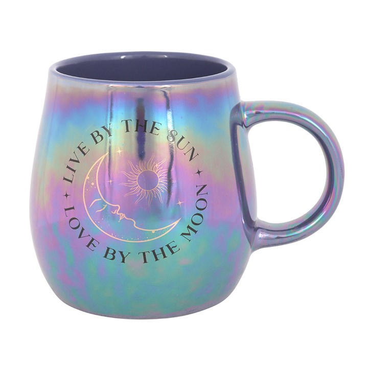 Live by the Sun Love by the Moon Iridescent Mug: Embrace Celestial Beauty