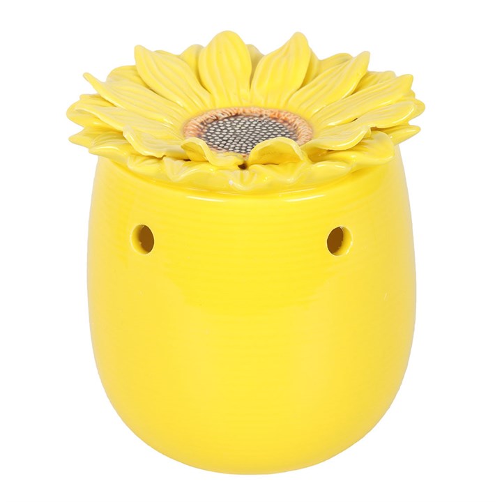 Yellow Ceramic Oil Burner and Wax Warmer – Sunflower Design