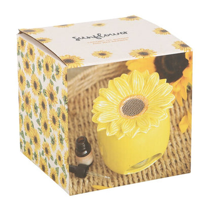 Yellow Ceramic Oil Burner and Wax Warmer – Sunflower Design